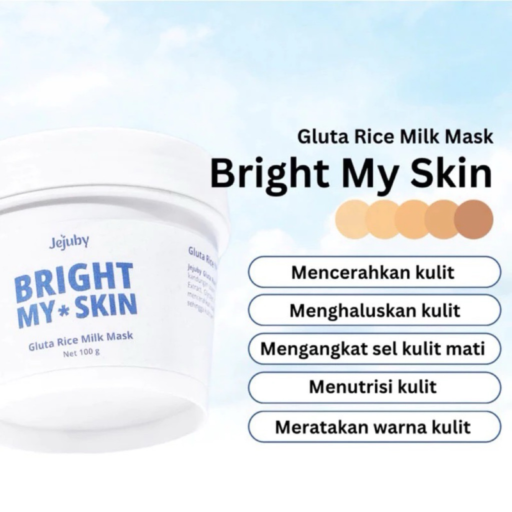 NEW PRODUK [READY] JEJUBY GLUTA RICE MILK MASK 2IN1 BLEACHING & SLEEPING BODY MASK ICONIC GIRL