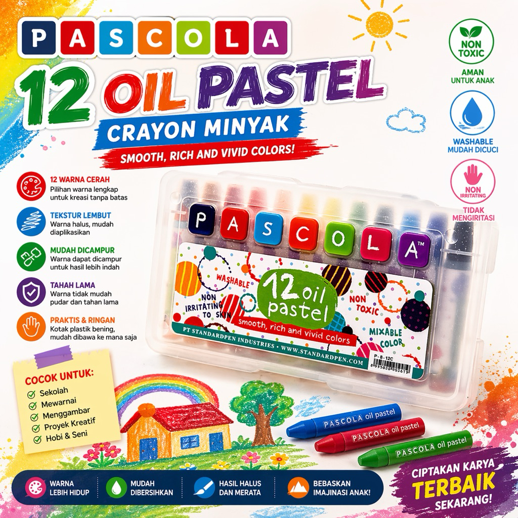 CRAYON  PASCOLA 12 WARNA