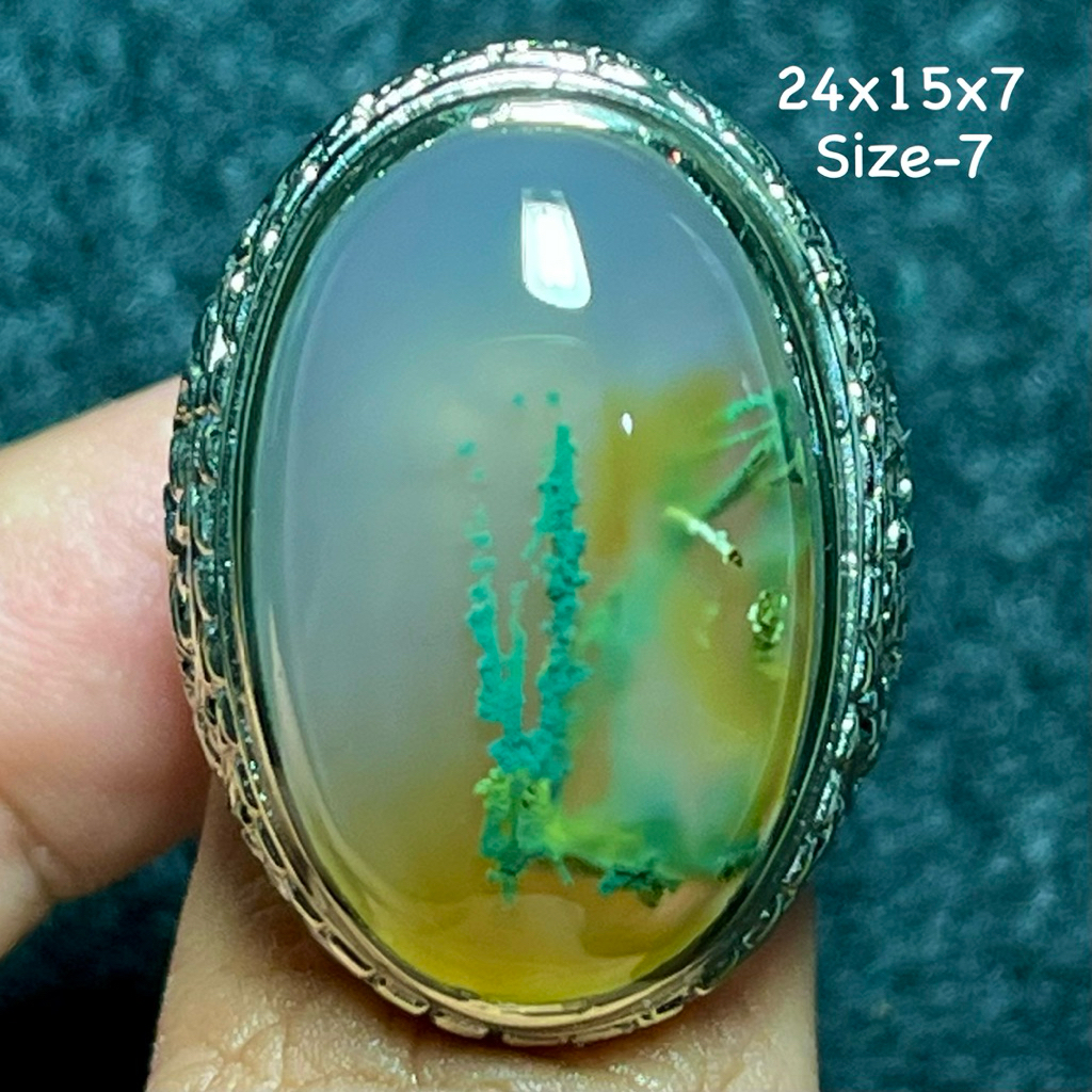 Cincin Batu Akik Natural Baturaja Lumut (Asli Alam)
