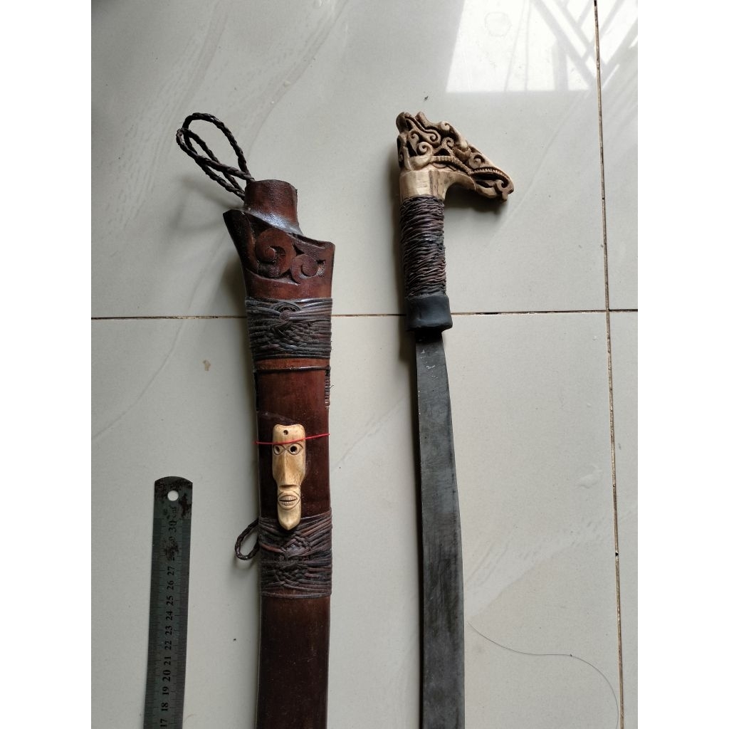 Mandauu antik dayak tandukk ru saa pupull pjg75cman