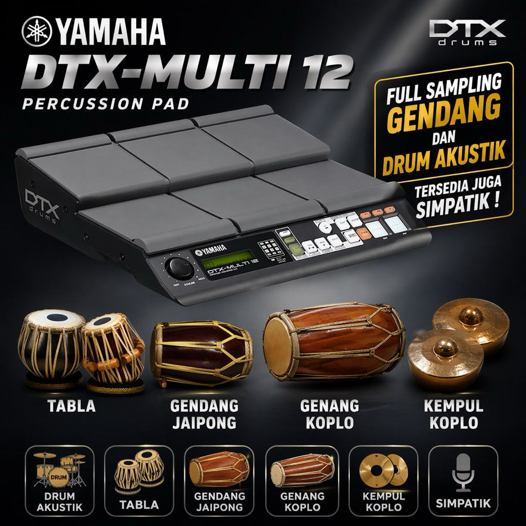 DTX MULTI 12 YAMAHA DRUM PAD PERCUSSION DTX FULL SAMPLING KENDANG
