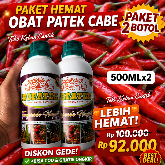 Paket NOPATEK 2 Botol 500ml Obat Patek Cabe Obat Busuk Buah Cabai Obat Jamur Cabe Obat Antraknosa Ca