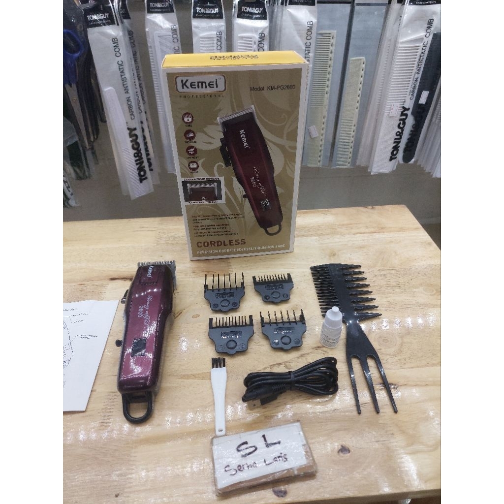 Mesin Cukur Rambut Kemei KM PG 2600 Rechargeable Alat Potong Rambut 100% Original