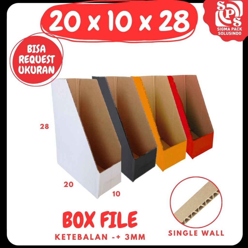 Box Rak Kecil 20x10x28 Box File dus packing kotak kemasan karton File Dokumen Kantor