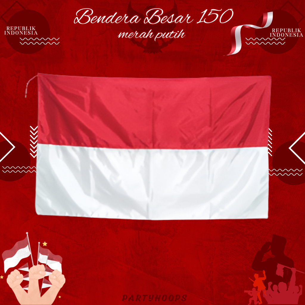 GROSIR 10pcs & 20pcs Bendera Merah Putih BESAR uk 150x100cm | Bendera Indonesia Merah Putih Ukuran 1