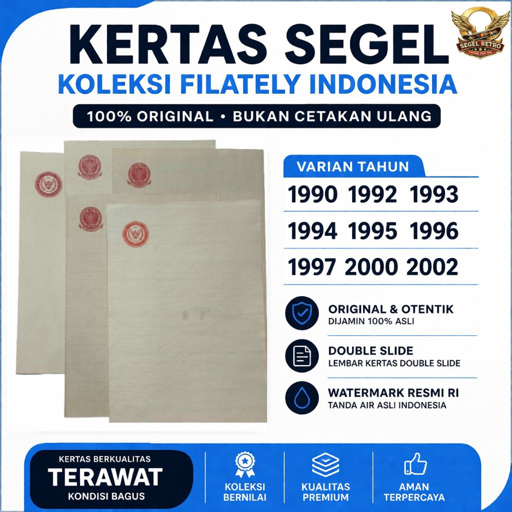 Kertas Segel Tahun 1990 1992 1993 1994 1995 1996 1997 2000 2002