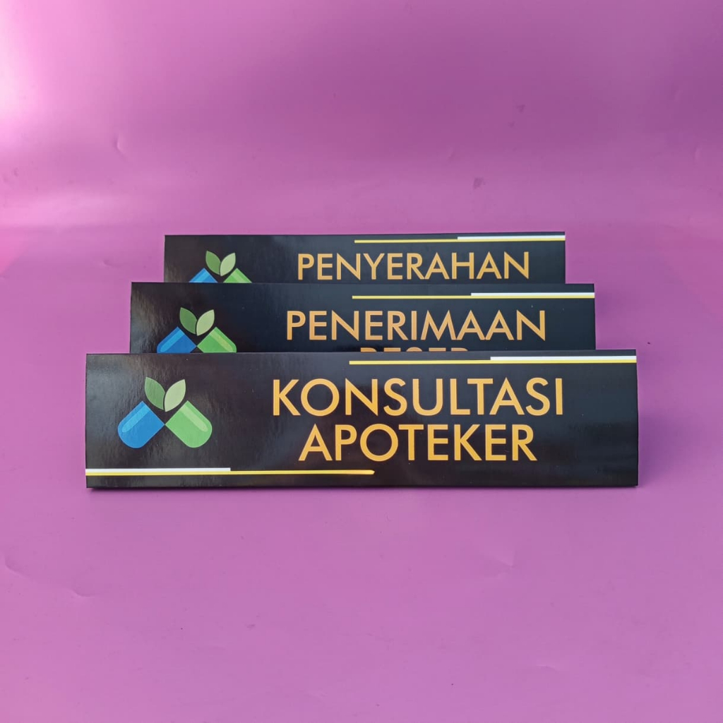Paket Papan Meja Farmasi | Papan Meja Penyerahan Obat | Penerimaan Resep | Konsultasi Apoteker