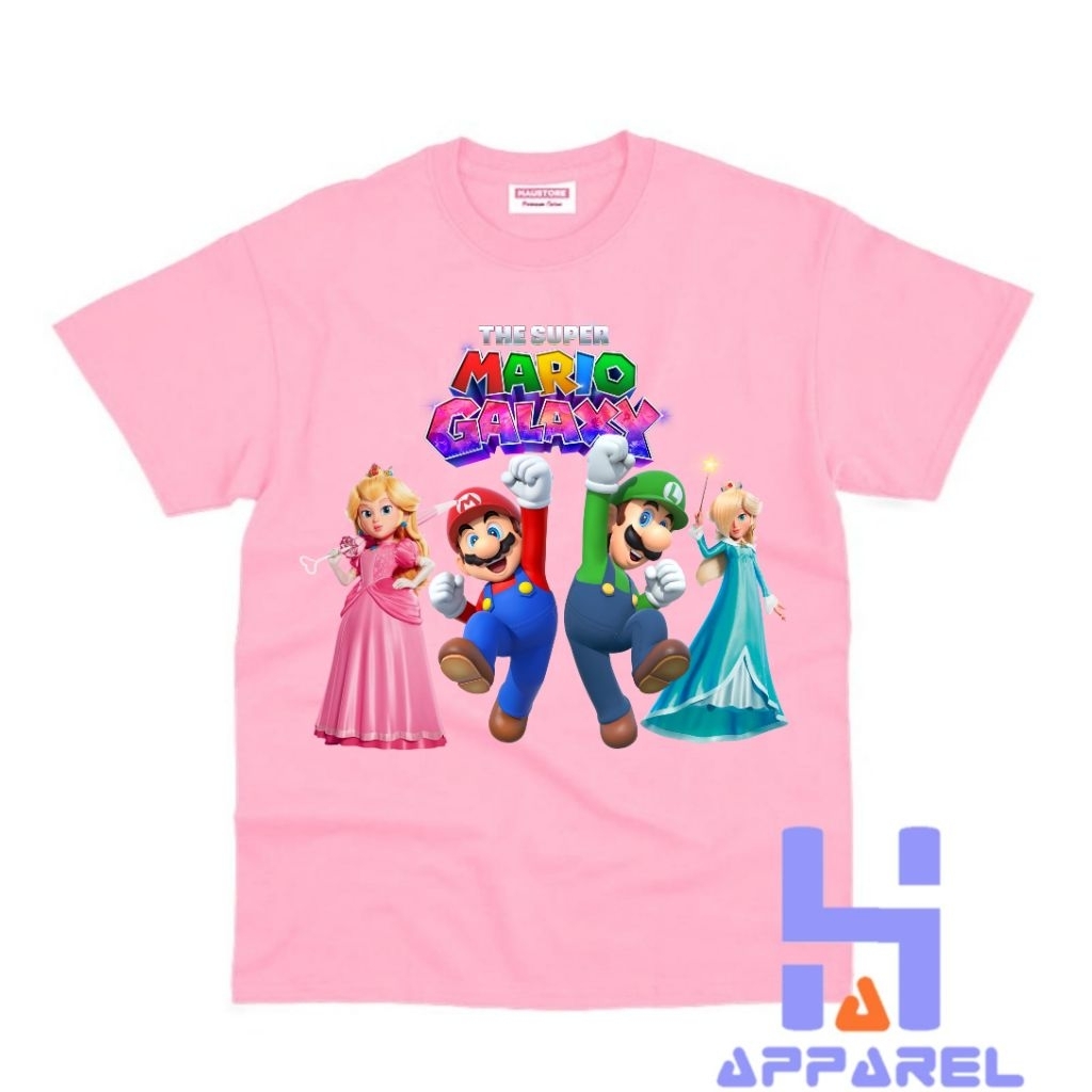 BAJU ANAK KAOS ANAK KARAKTER THE SUPER MARIO GALAXY PRINCESS PEACH PRINCESS ROSALINA