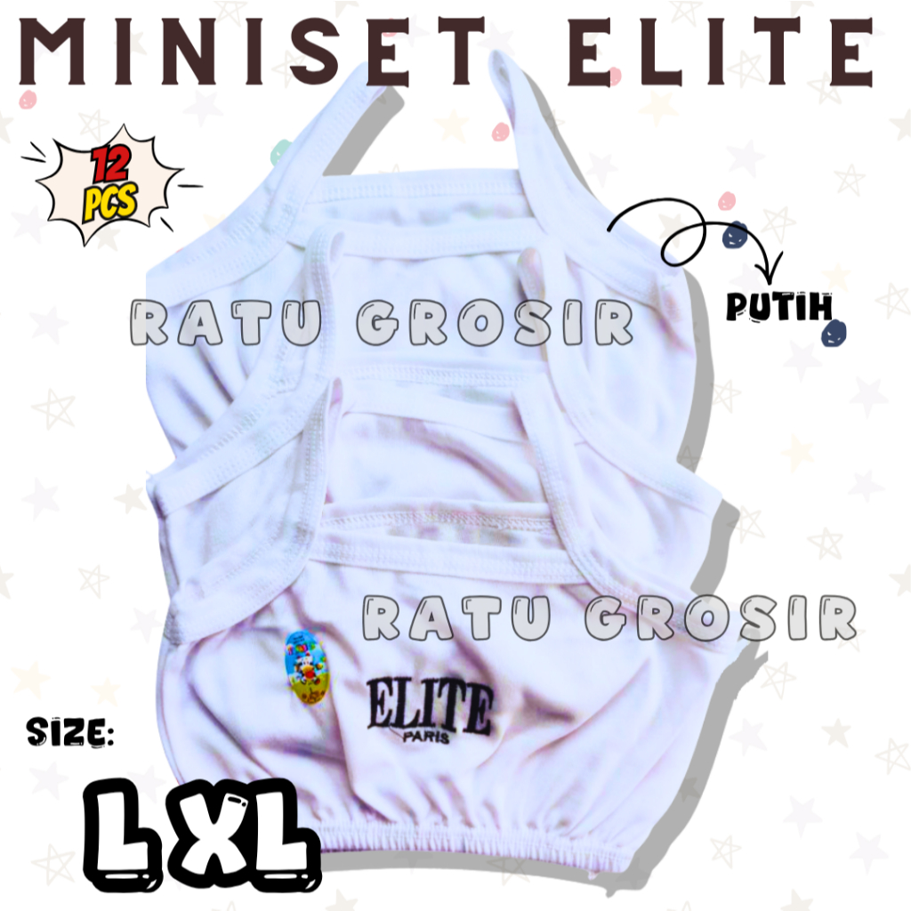 Miniset ELLITE Putih Wanita Anak Remaja SD SMP SMA Size XL – Ratu Grosir
