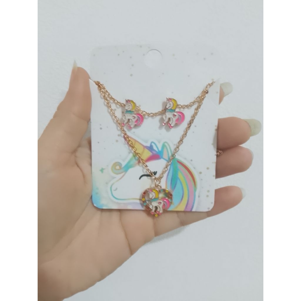 kalung anak set anting titanium