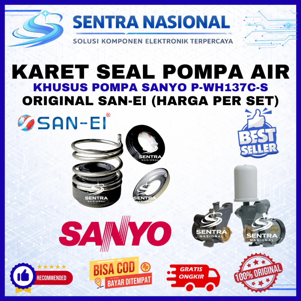 MECHANICAL SEAL SANYO PWH137CS PWH 137 CS 125 WATT San-Ei - Seal | KARET SEAL POMPA AIR SANYO PWH137