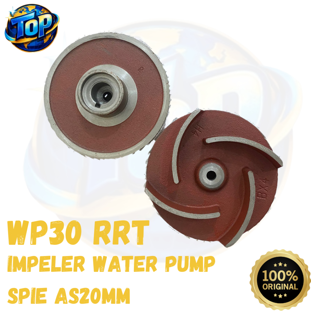 Impeller WP30 RRT Spie As 20mm Kipas Pompa Air Alkon 3 Inch 4 Daun / Kipas Impeller Water Pump WP30 