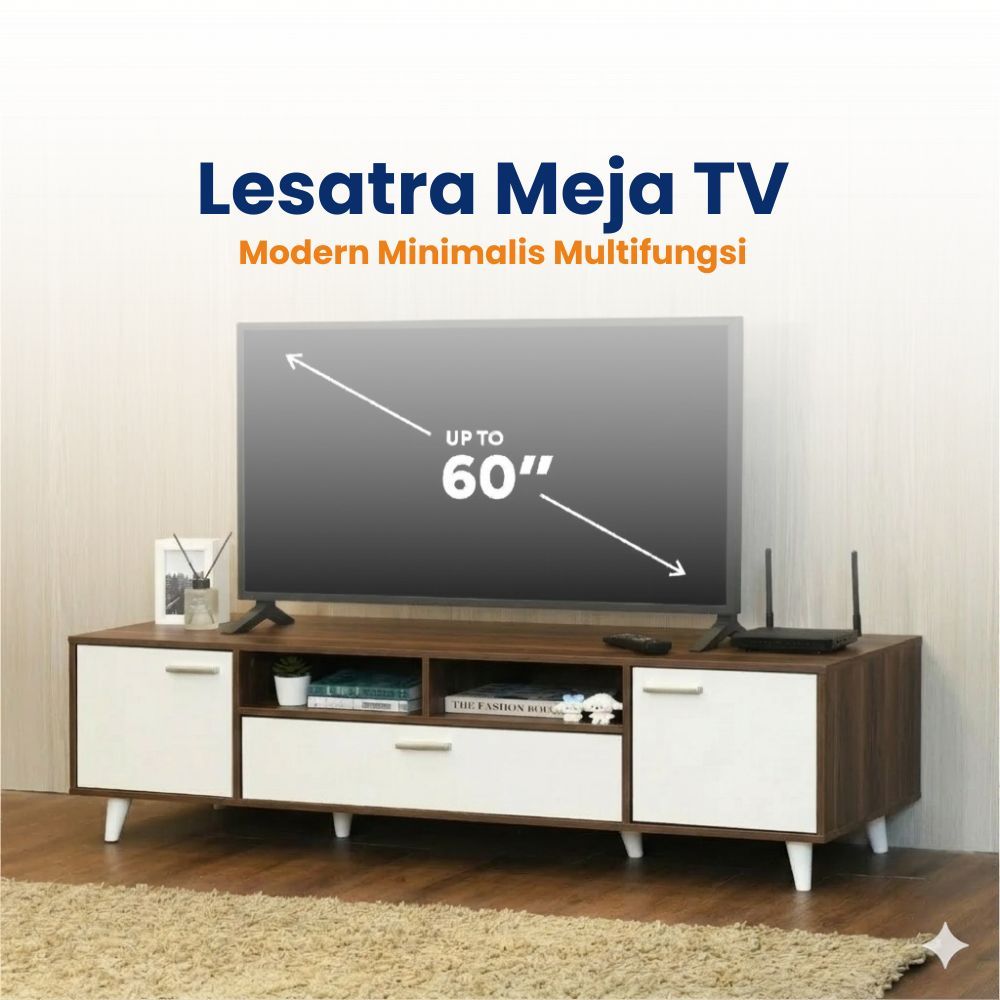 LESATRA Meja TV 120CM / 150CM / 200 CM Meja TV Murah Meja TV Kayu Rak TV Lemari TV Kabinet TV Modern