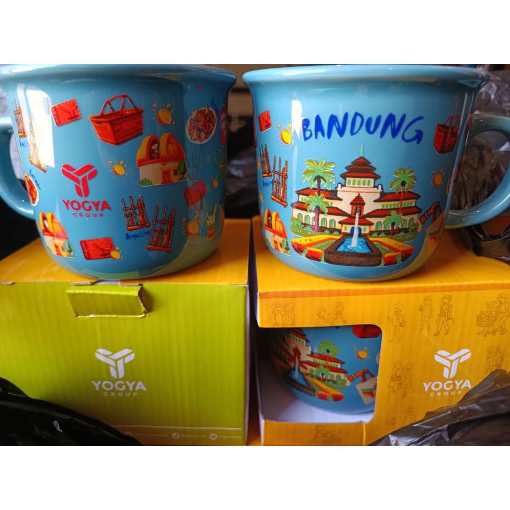 Mug Gelas Bandung Warna Biru