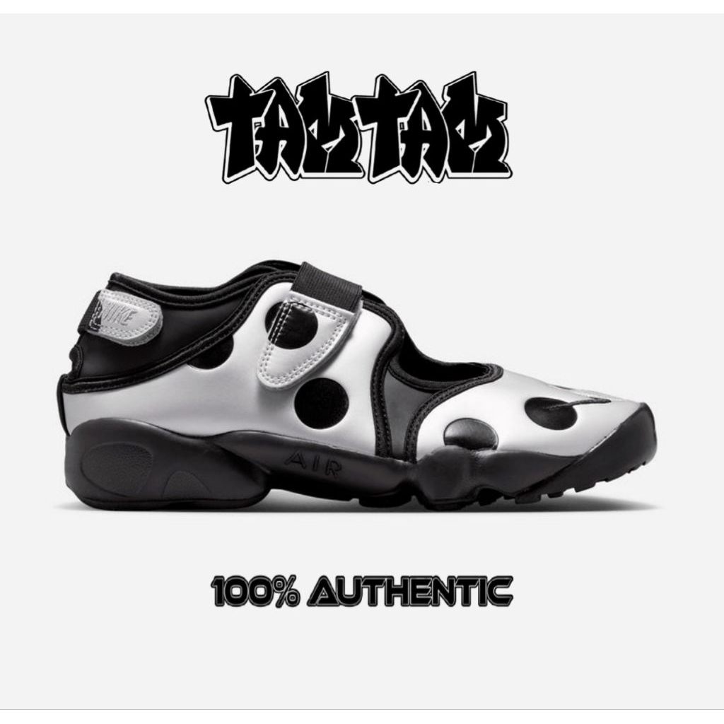 Nike Air Rift Womens Polkadot Black Silver 100% Original