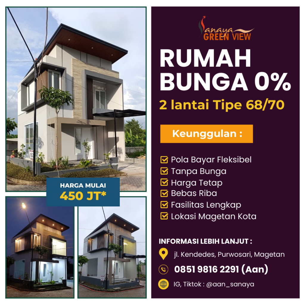 PERUMAHAN SYARIAH MAGETAN KOTA, DP MULAI 5 JT
