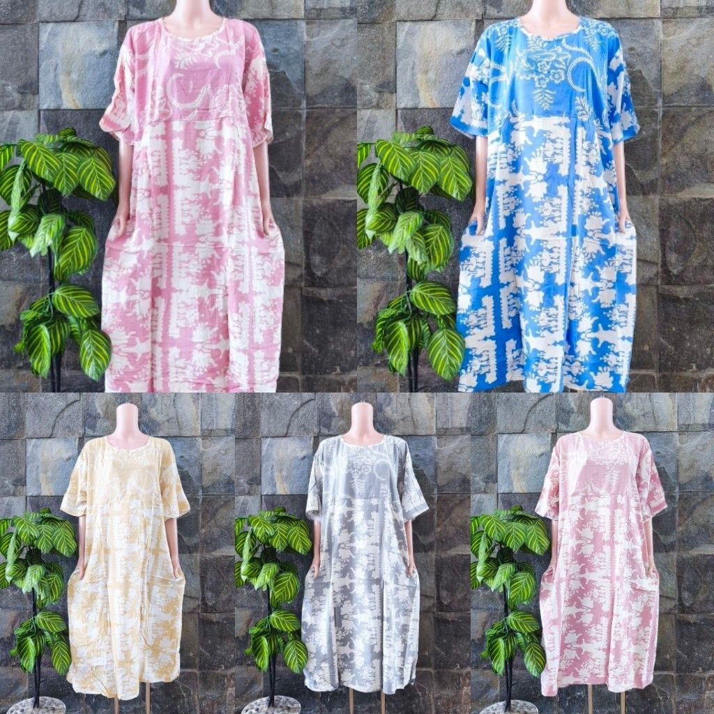 {Ld 136 Cm} Daster Huza Batik Pekalongan Non Busui ll Daster Jumbo ll D Jumbo