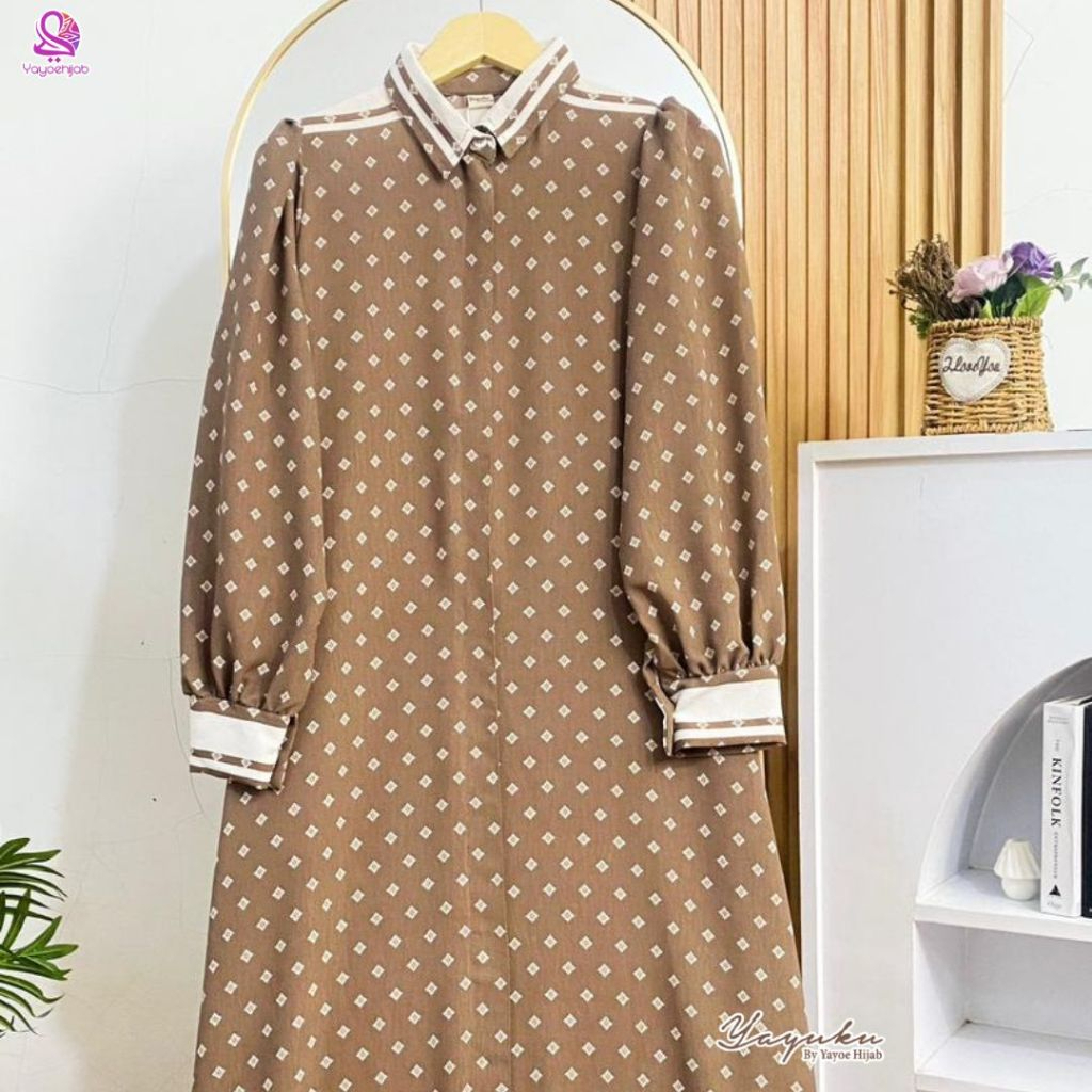Salvina Dress Gamis Hitam Motif Premium Busui Friendly Elegan & Nyaman Lengan Panjang Formal Casual