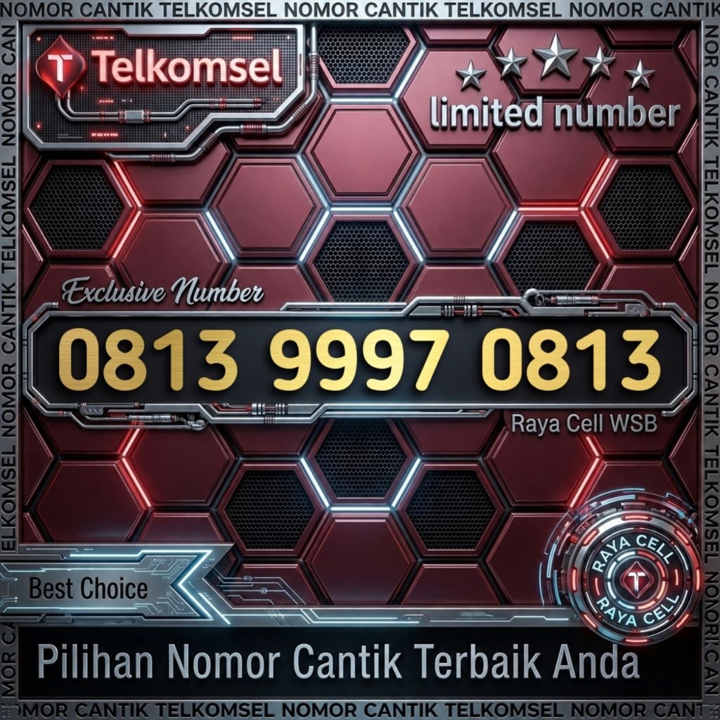 Nomor Cantik Simpati Dobel 0813 Triple 9997 0813