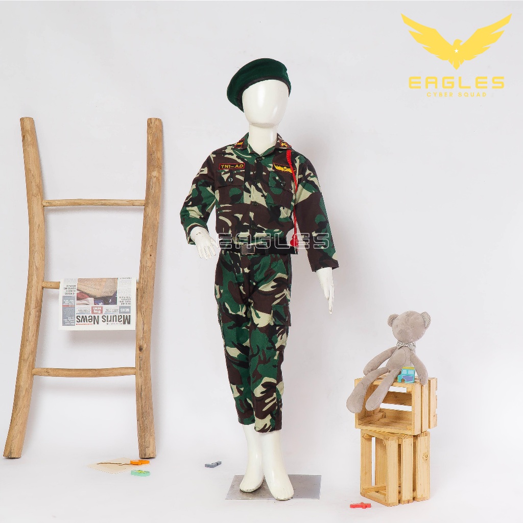Seragam anak profesi loreng pdl TNI untuk anak Laki-Laki & Perempuan usia 3-8 Tahun