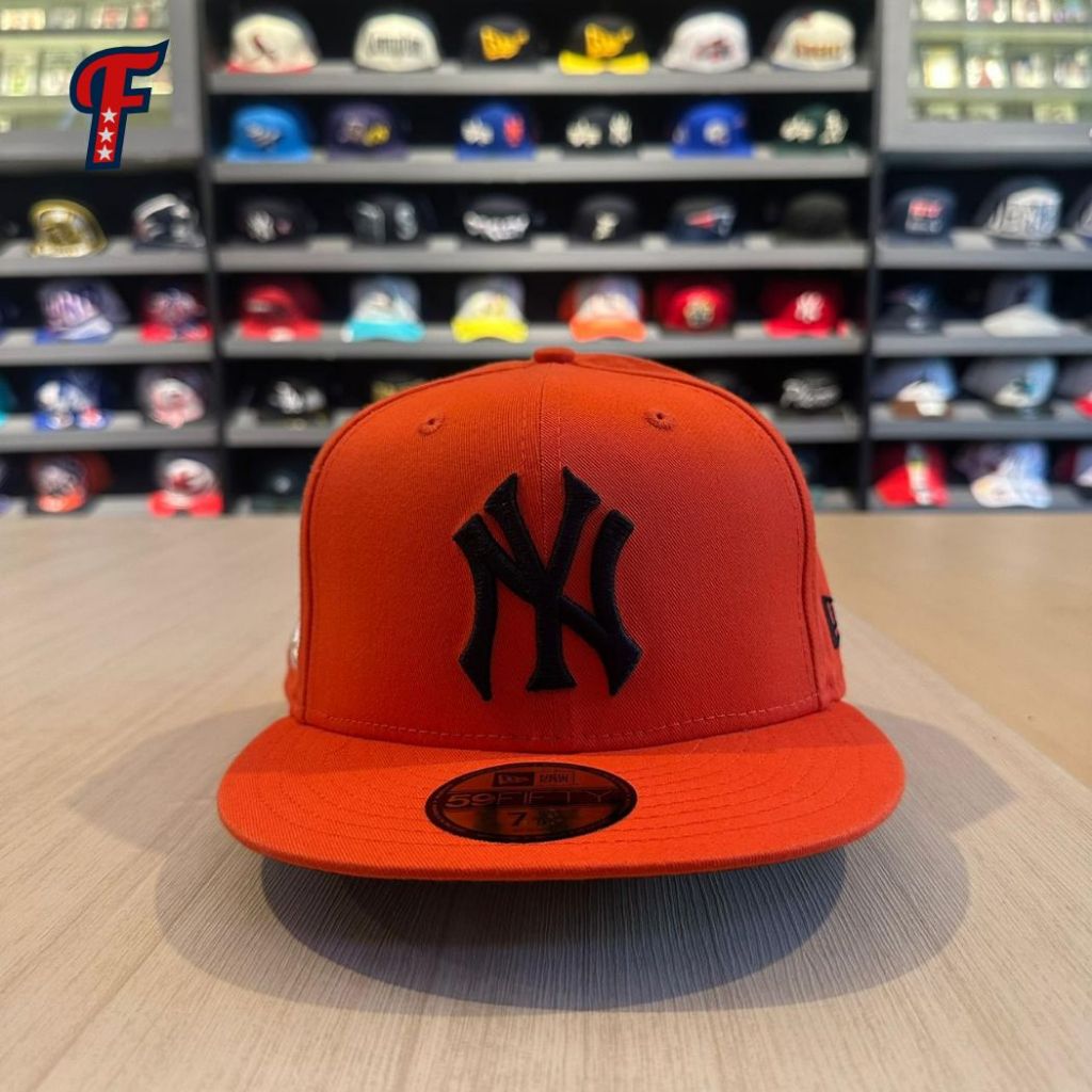 Topi New Era NY Yankees Patch Logo Orange Hat 59FIFTY FItted Hat Original