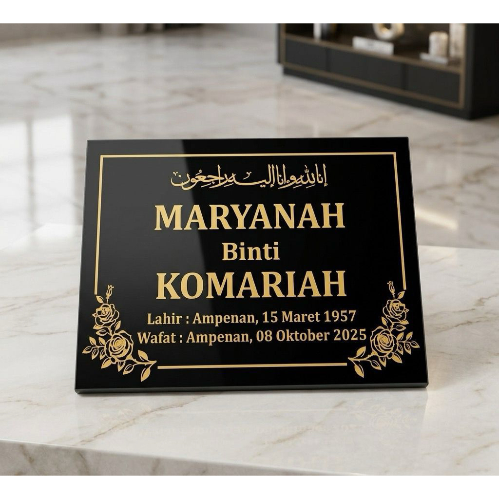 Batu Nisan Lempengan 30x35/Makam Nisan /+Packing Kayu