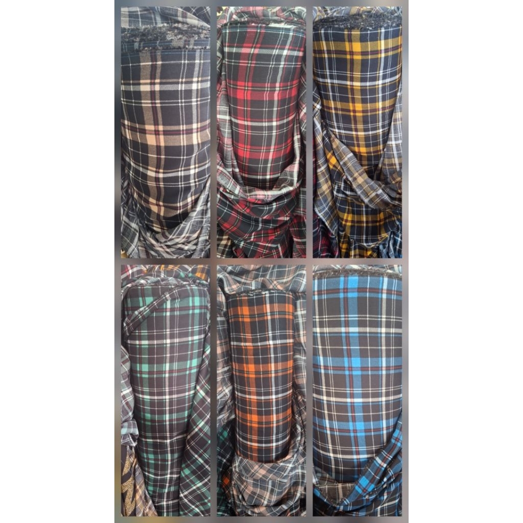 KATUN RAYON PREMIUM / RAYON VISCOSE / KAIN MOTIF KOTAK