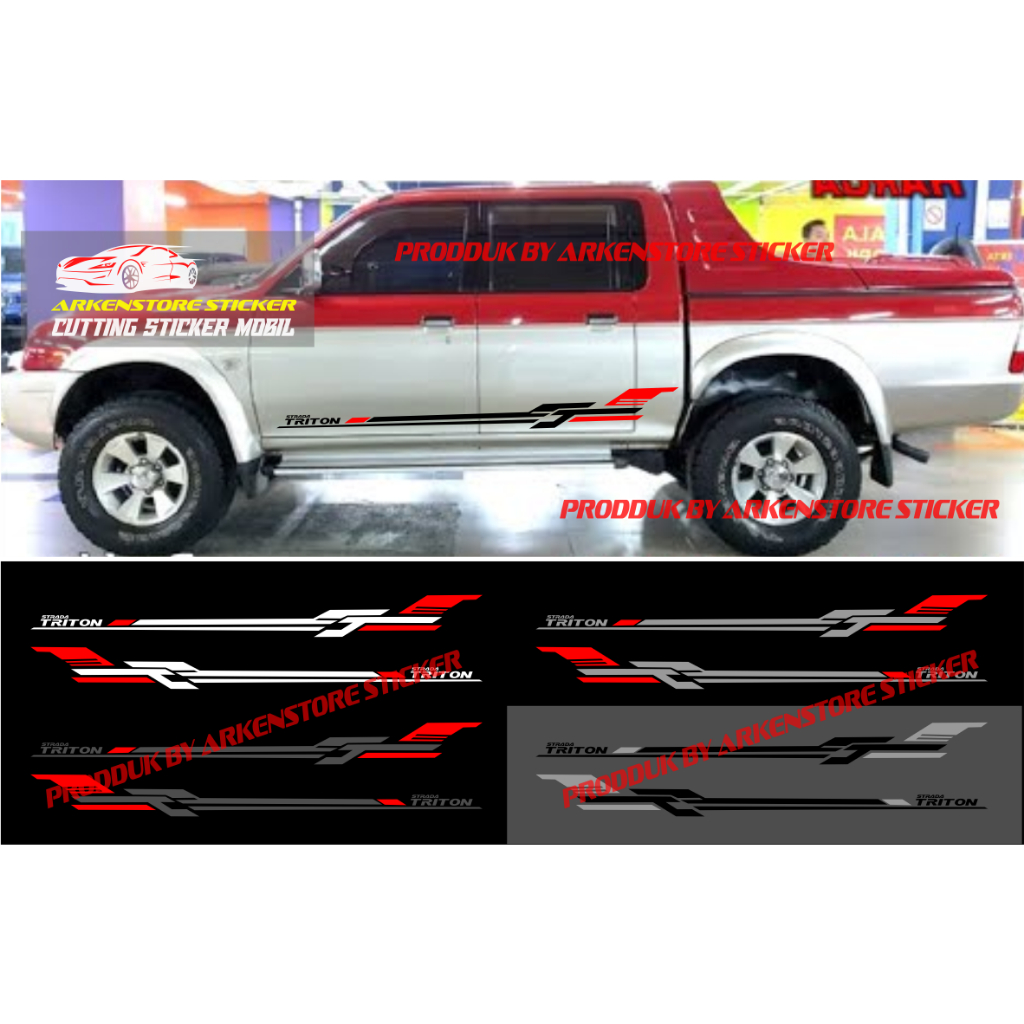 Stiker mobil strada triton sticker cutting stiker list sporty mobil mitsubishi strada triton