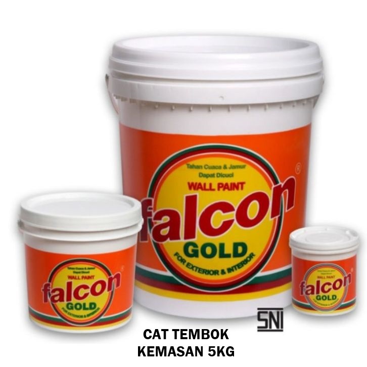 Cat Tembok FALCON GOLD 5 KG Galon Putih & Warna / Cat Dinding Interior Exterior Murah Anti Jamur