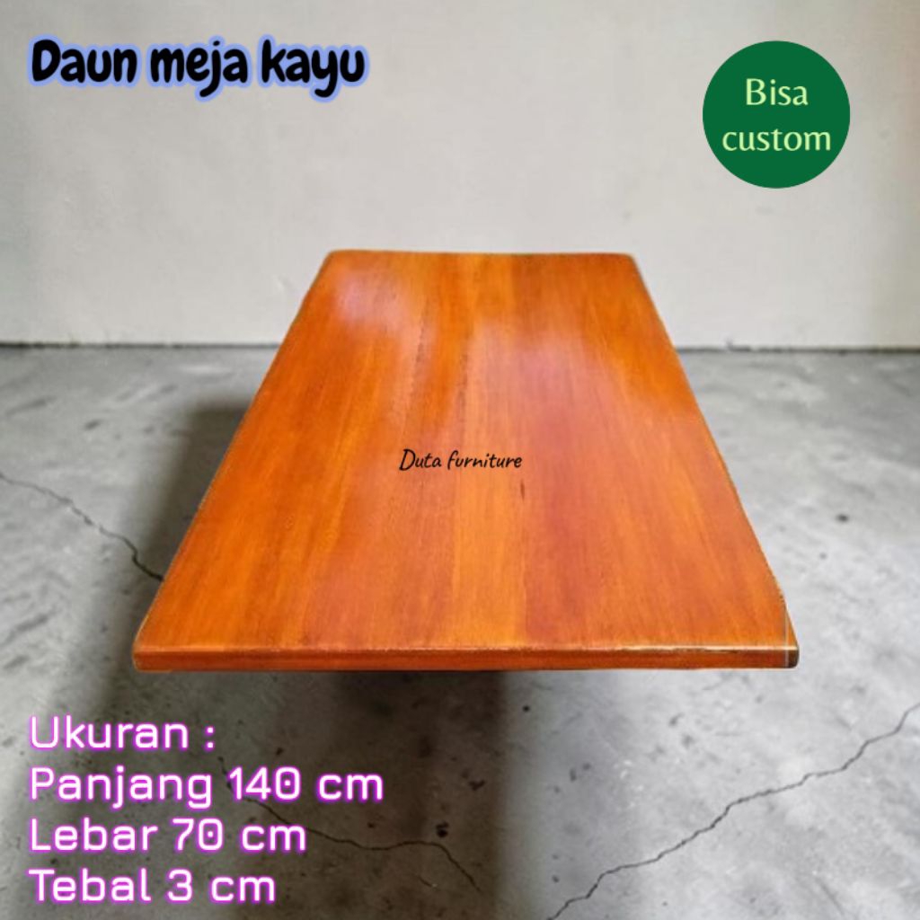 Daun Meja Kayu 140x70x3 cm – Papan Top Table Solid Siap Pakai