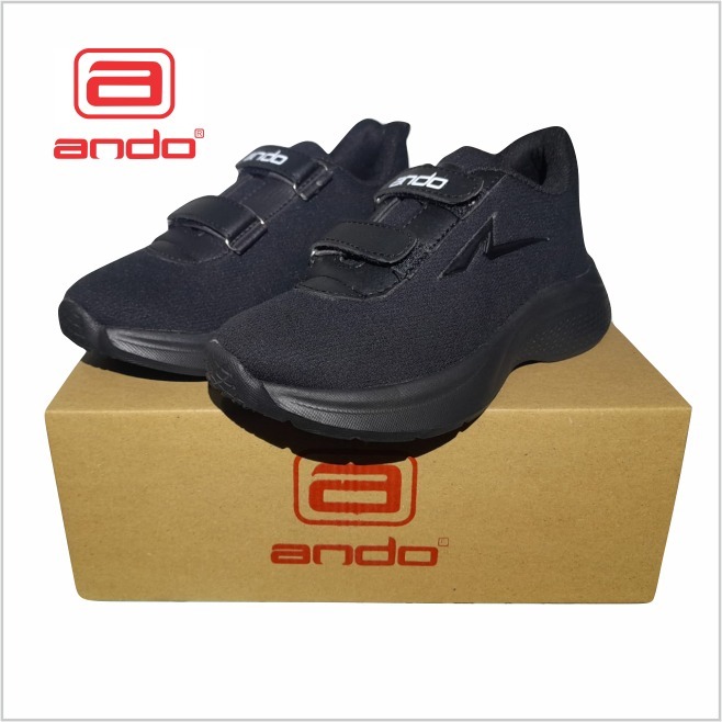 SEPATU ANDO ANAK SEKOLAH THOMAS HITAM POLOS