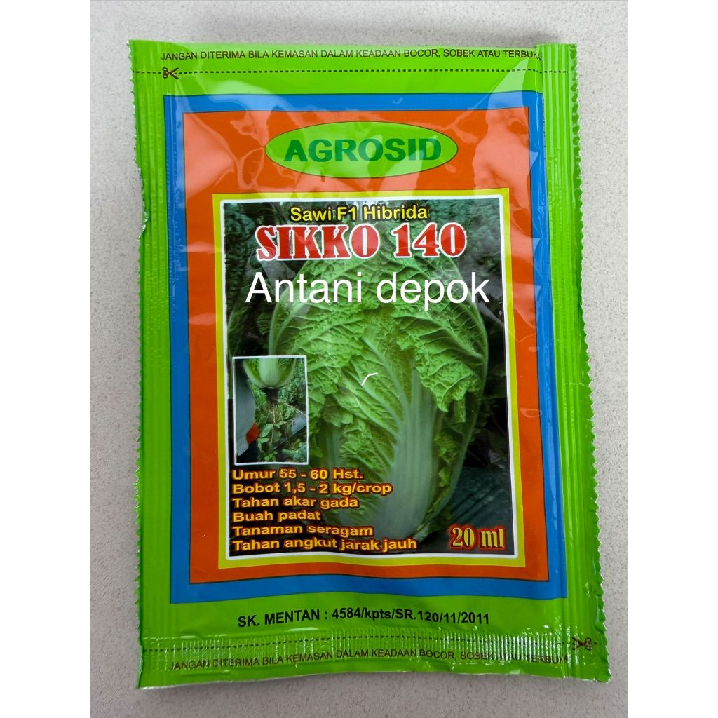 Benih Sawi Putih SIKKO 140 F1 20ML AGROSID Pecay