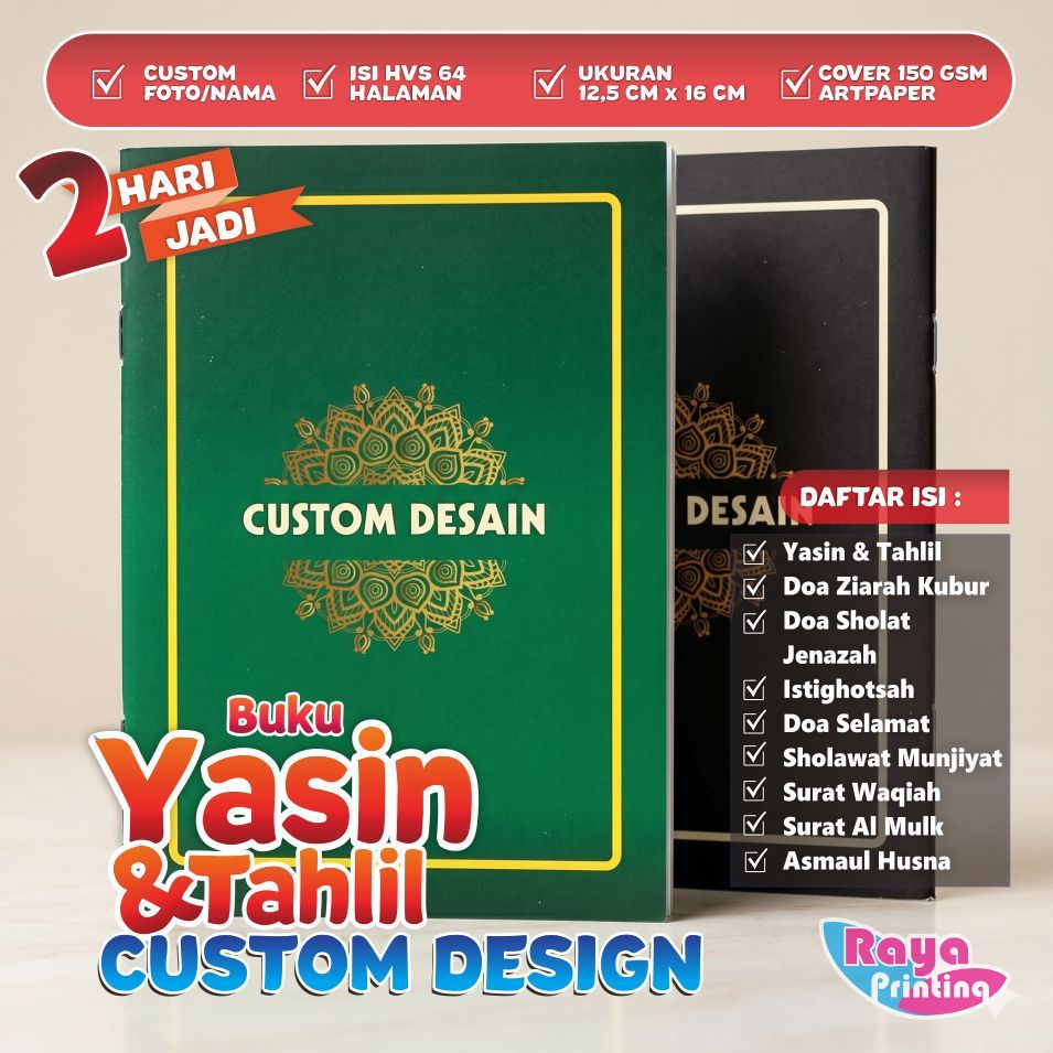 YASIN ARAB Promo harga yasin softcover Yasin Arab staples tengah [GRATIS DESAIN]