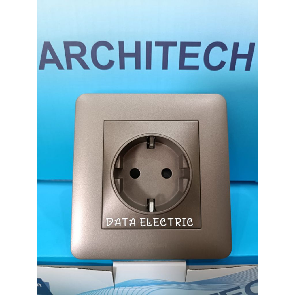 ARCHITECH Stop Kontak Arde Infinity Brown / Coklat