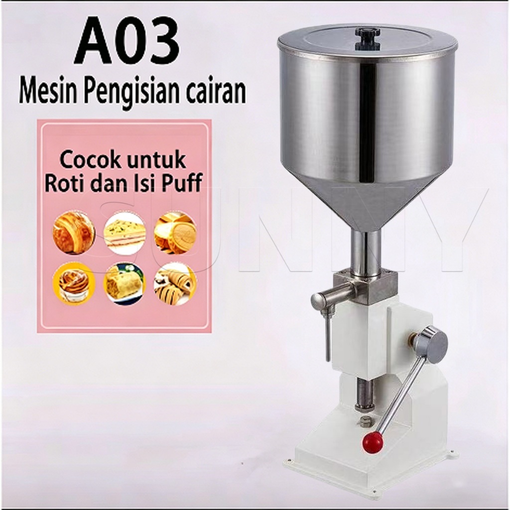 A03 mesin puff krim roti mesin Pneumatic Filling Mesin Pengisi Cairan Cair Pasta Cream Lotion Mesin 