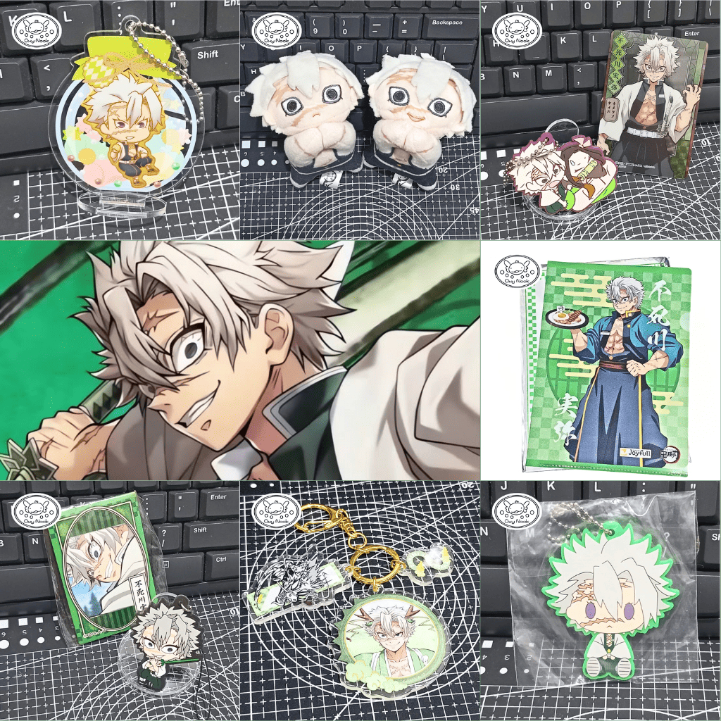 [UP] Demon Slayer KNY Official Merch Card, Acrylic Stand, Plush & Rubber Keychain Sanemi Shinazugawa