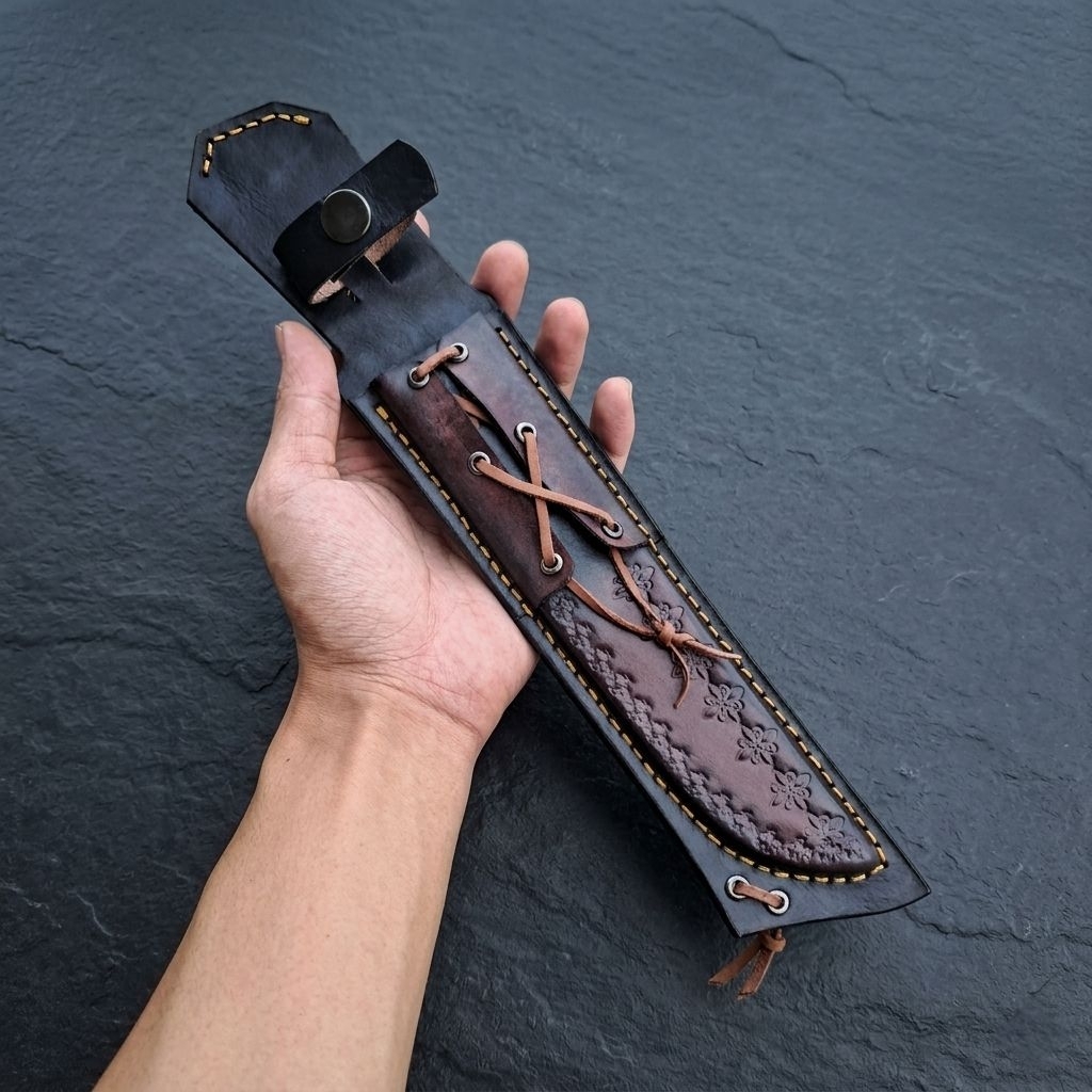 Sarung Pisau Straight Kulit Asli Super 15cm sampai 30cm