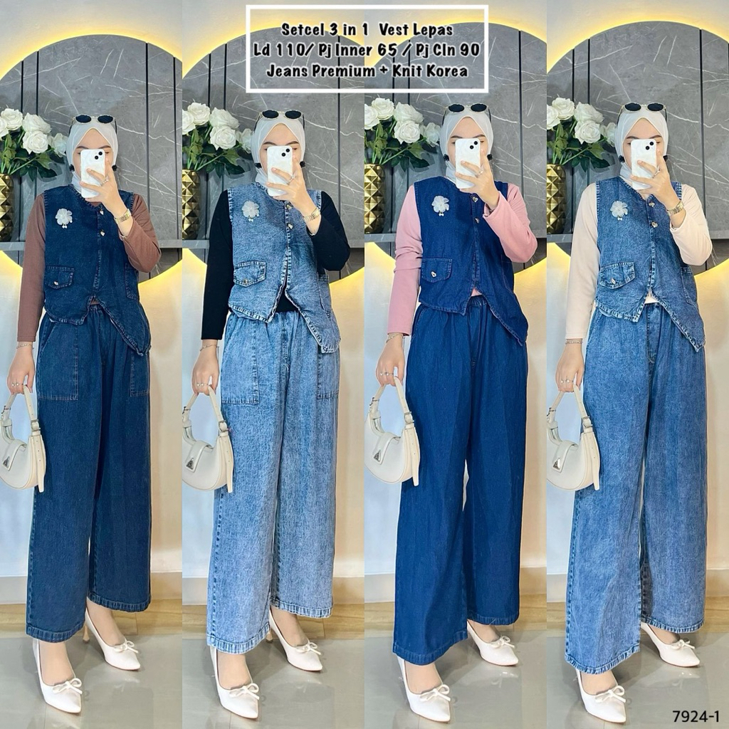 TATAOS BANGKOK BY ZR VIORY SET SETELAN KEMEJA SALUR VEST ROMP CELANA KULOT HIGHWAIST TAG LABEL KNIT 