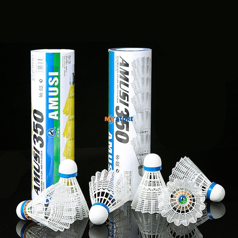 Shuttlecock Nylon Amusi 350 Shuttlecock Plastik Badminton Tahan Lama Training Match