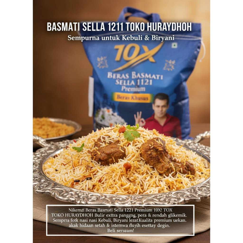 Beras Basmati Sella 1121 Premium Toko Huraydhoh - Kualitas Import India Beras Basmati Sella 1121 Pre