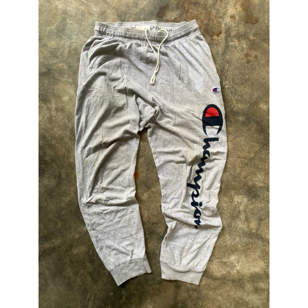 [preloved] celana panjang trainning jogger tidur pria wanita unisex brand champions second - bekas