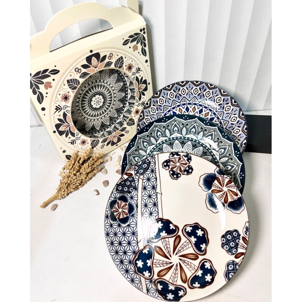 SOUVENIR PIRING MOTIF CANTIK + BOX