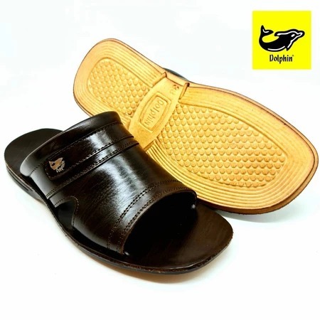 TERLARIS DOLPHIN || Sandal Slide DOLPHIN Kulit Asli Sandal Kulit Pria DOLPHIN