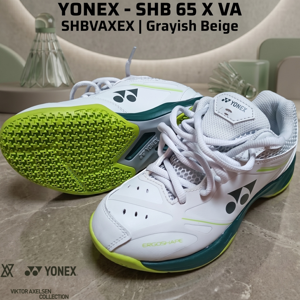 Sepatu Badminton Yonex Original SHB 65 X VA Size 36 Grayish Beige Viktor Axelsen 2025 BNWB - Sepatu 