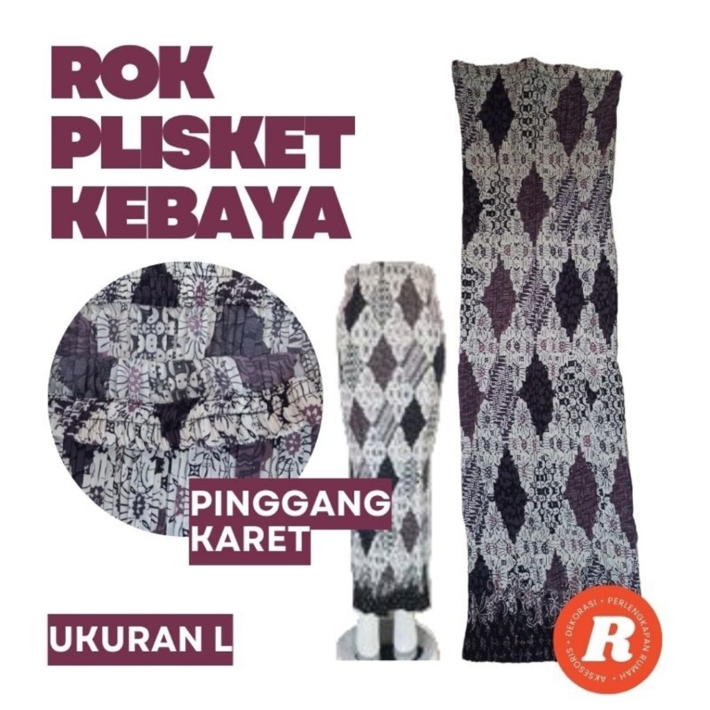 Rok Plisket Kebaya Rok Kebaya Batik Pinggang Karet Bawahan Kebaya Wanita
