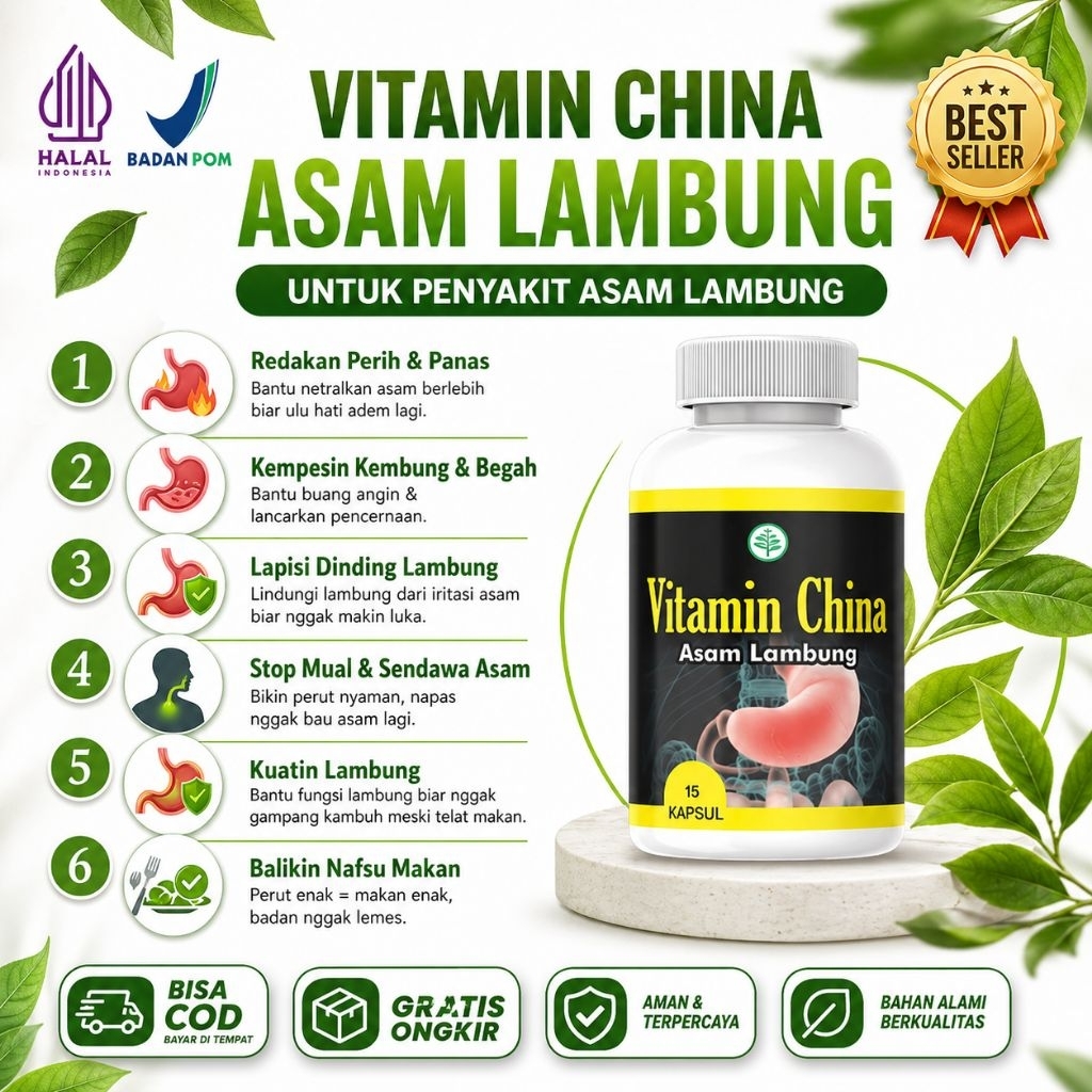 Vitamin Cina Asam Lambung Membantu Mengatasi Penyakit Mag, Asam Lambung, Gerd Tanpa Efek Samping.