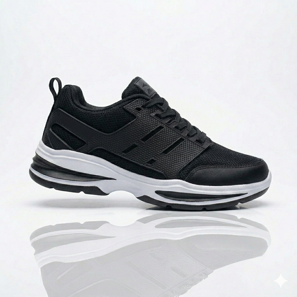 Sepatu sekolah hitam pria wanita sport Sneakers