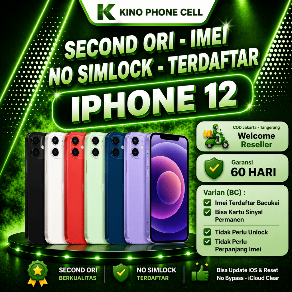 BC IPHONE 12 Beacukai 64GB 128GB 256GB Normal Second inter Sinyal Permanen