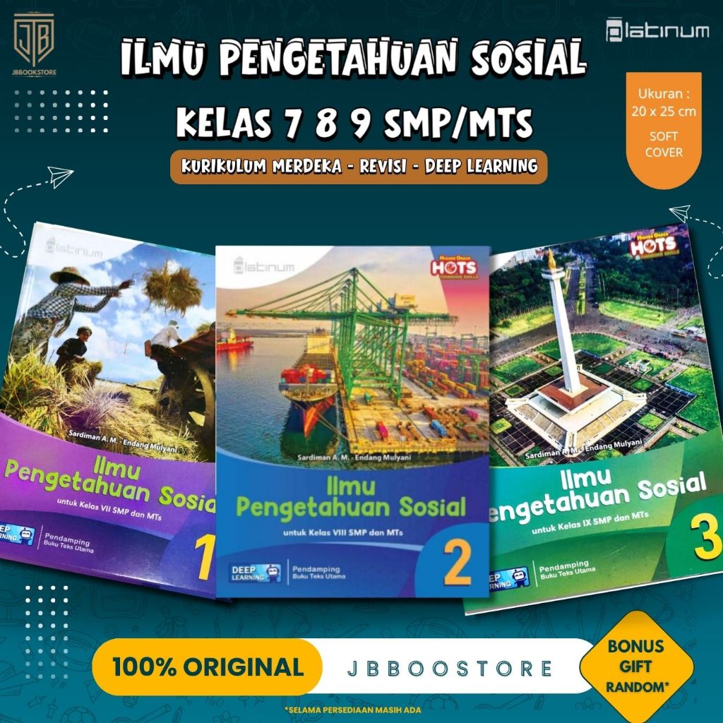 [ Tiga Serangkai ] Buku Ilmu Pengetahuan Sosial Kelas 7 8 9 SMP/MTS / IPS SMP / Kurikulum Merdeka De