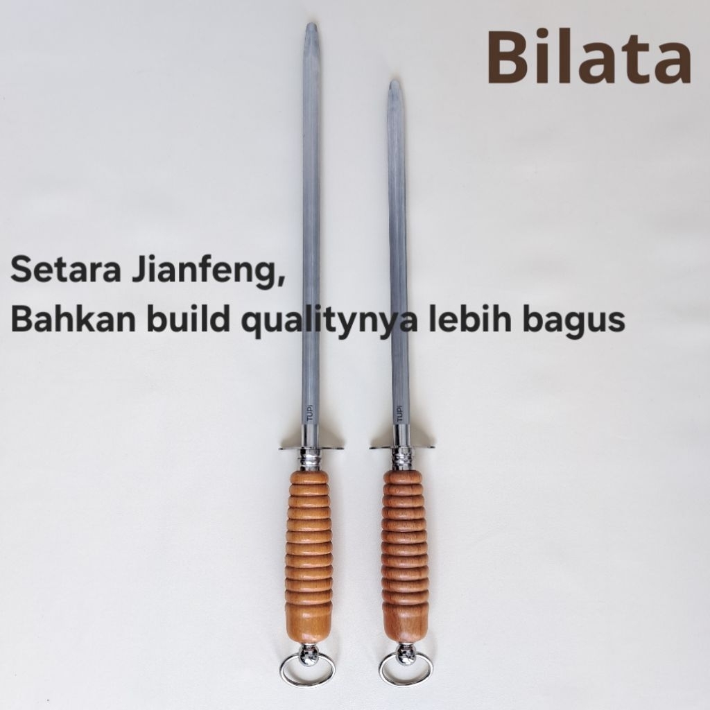 Sharpening Tupi Pengasah Pisau Regular Cut Bentuk Bulat Gagang Kayu Setara Jianfeng